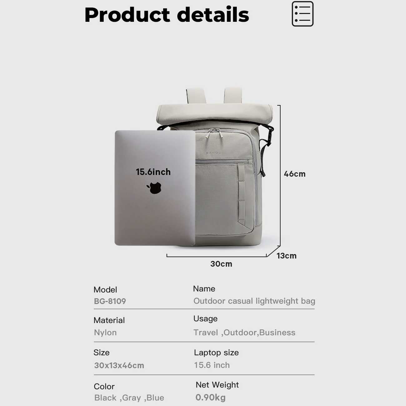 کوله‌پشتی بنج مدل BG-8109